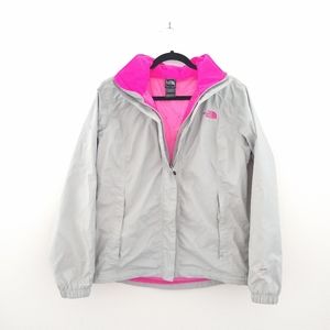 North face 2019 waterproof rain jacket grey pink